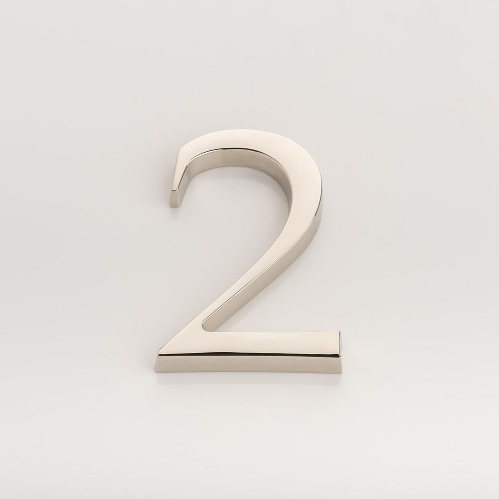Solid brass numeral (2)