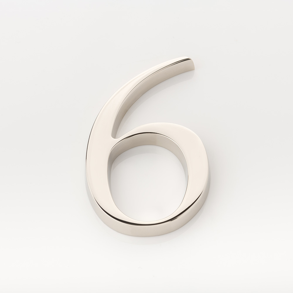Solid brass numeral (6)