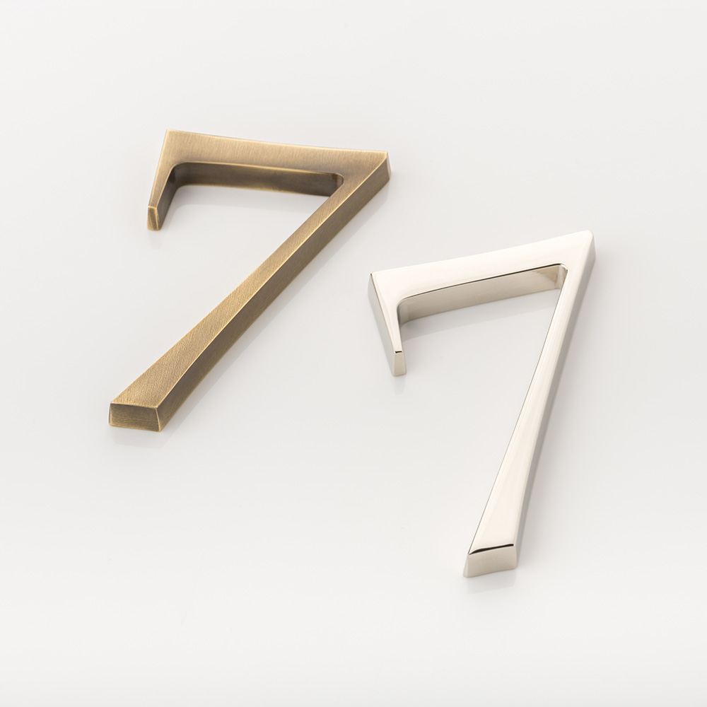 Solid brass numeral (7)