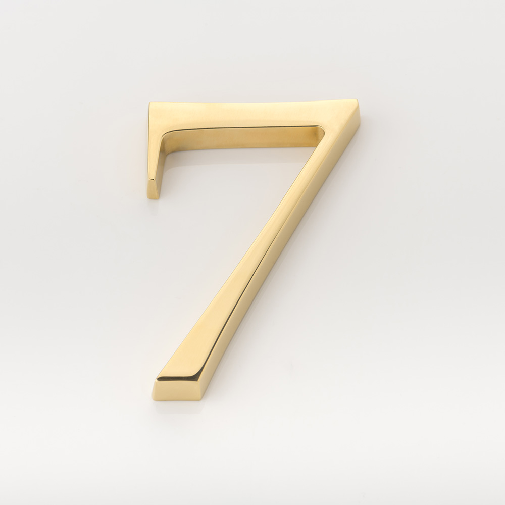 Solid brass numeral (7)