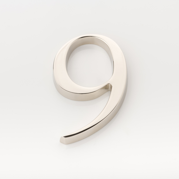 Solid brass numeral (9)