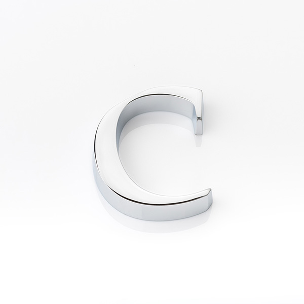 Solid brass door letter (c)