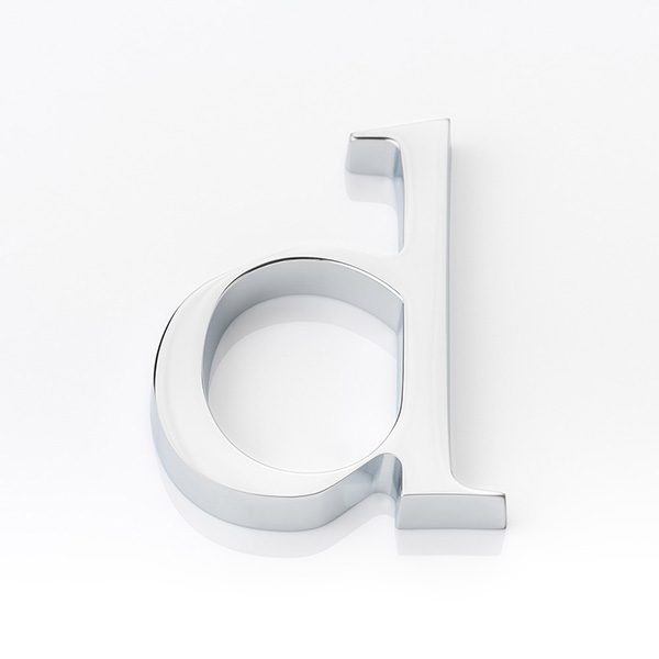 Solid brass door letter (d)