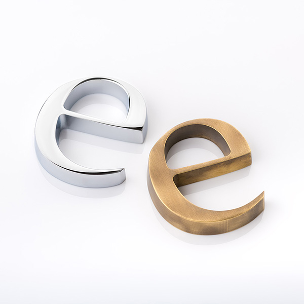 Solid brass door letter (e)