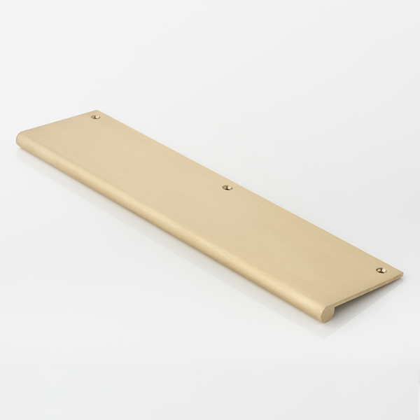 Round solid brass large edge pull, top fixed