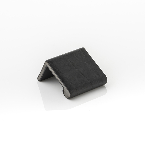 Round solid brass small edge pull wrapped in bridle leather