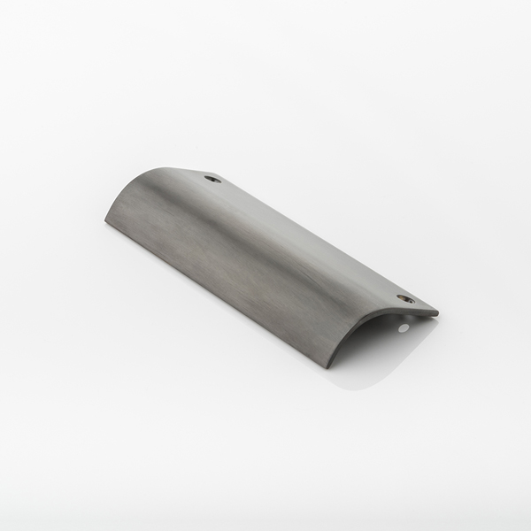 Curved solid brass large edge pull handle