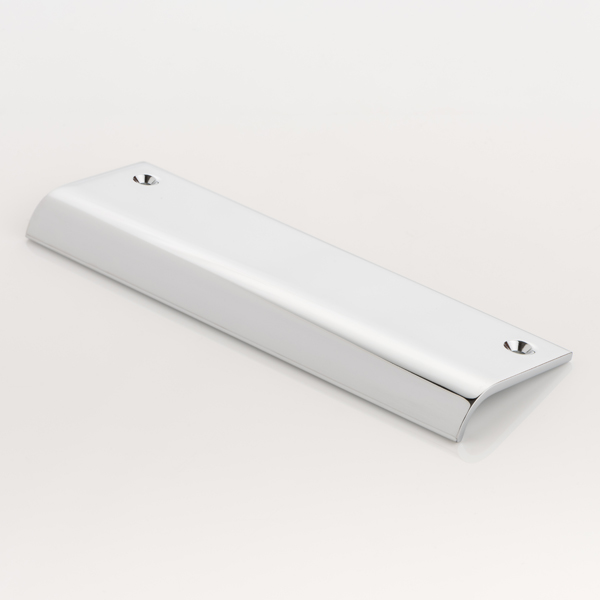 Curved solid brass small edge pull handle