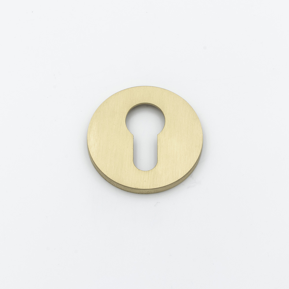 Solid brass euro cylinder profile round escutcheon