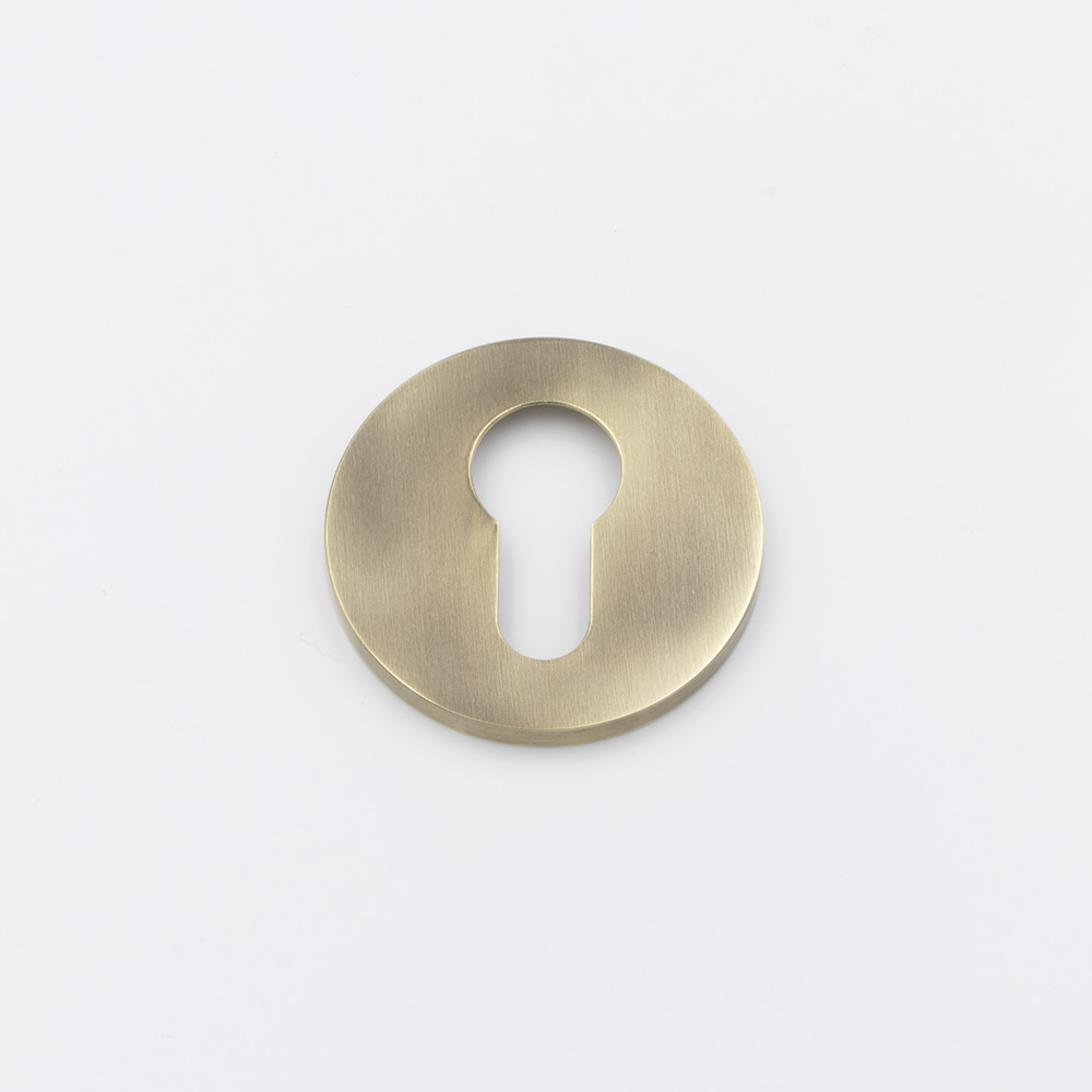 Solid brass euro cylinder profile round escutcheon