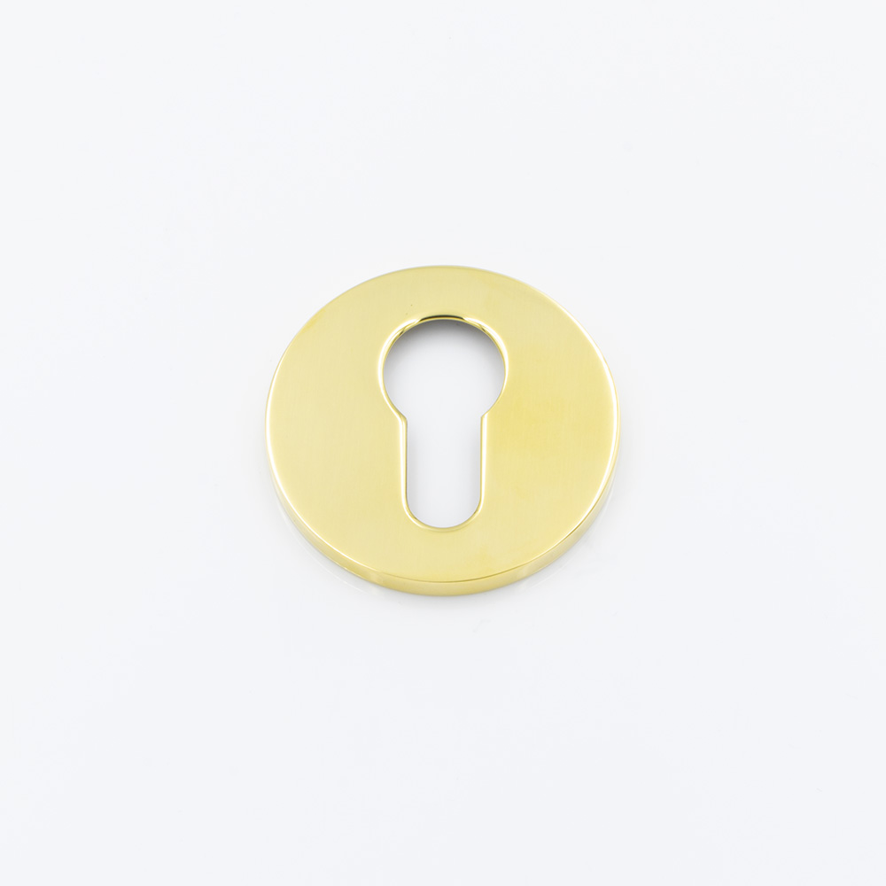 Solid brass euro cylinder profile round escutcheon
