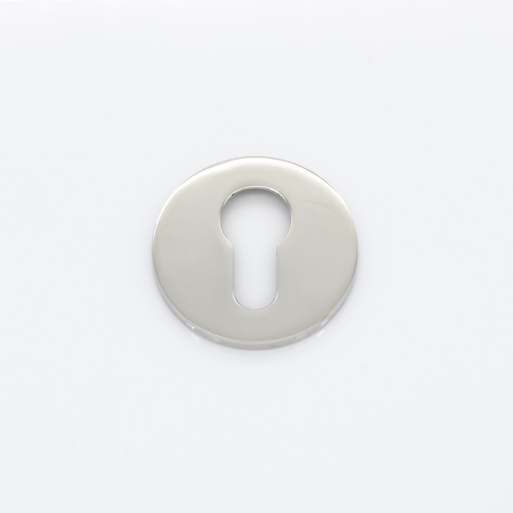 Solid brass euro cylinder profile round escutcheon