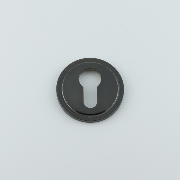 Solid brass euro cylinder profile round stepped escutcheon
