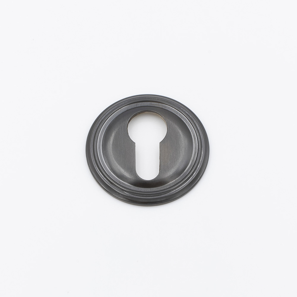 Solid brass euro cylinder profile ornate escutcheon