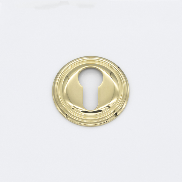 Solid brass euro cylinder profile ornate escutcheon