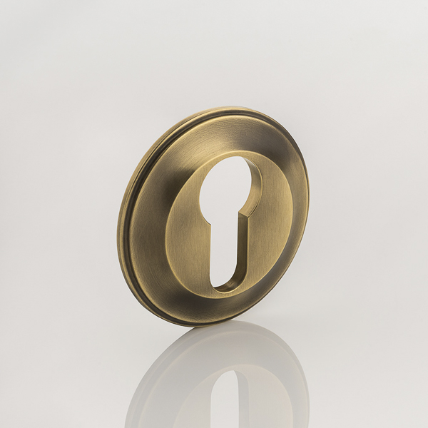 Solid brass euro cylinder profile traditional escutcheon