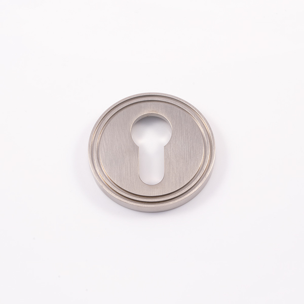 Solid brass euro cylinder profile grooved escutcheon