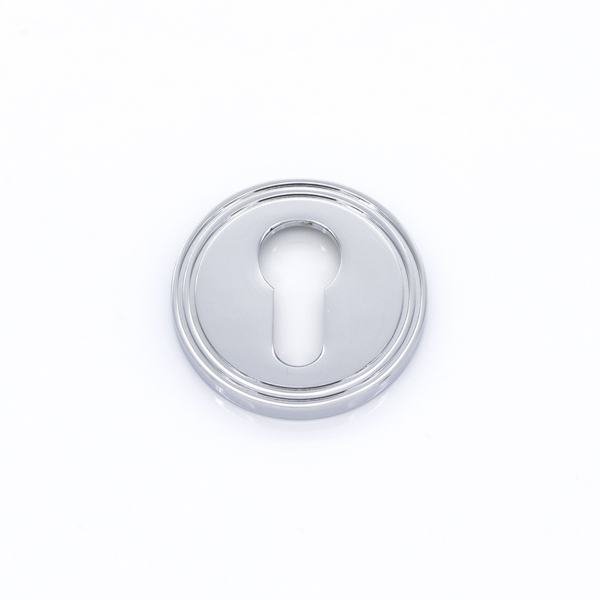 Solid brass euro cylinder profile grooved escutcheon