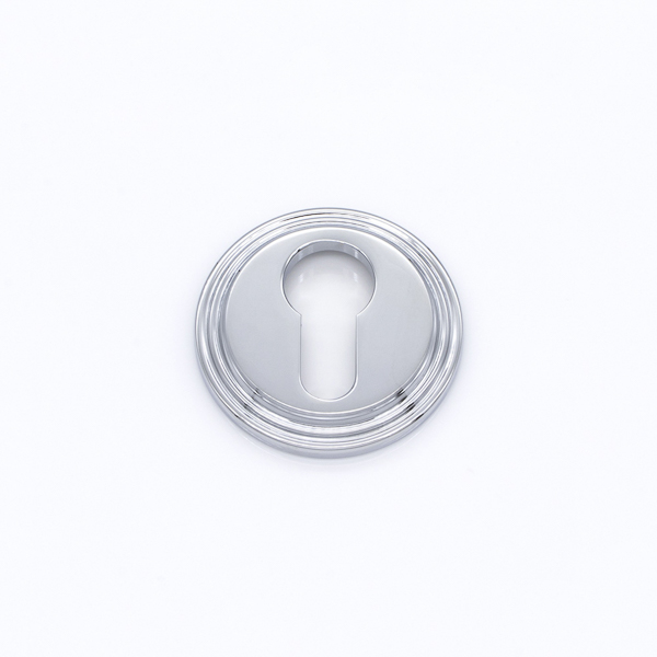 Solid brass euro cylinder profile ridged escutcheon