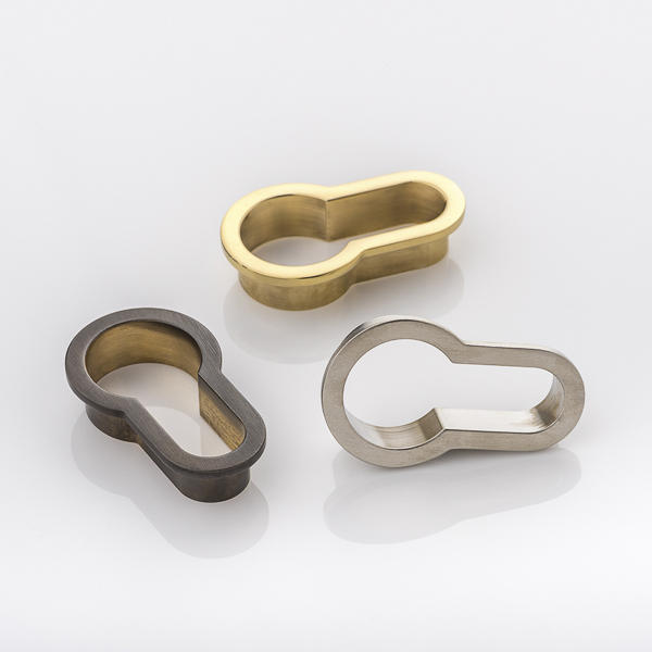 Solid brass euro cylinder profile minimalist escutcheon