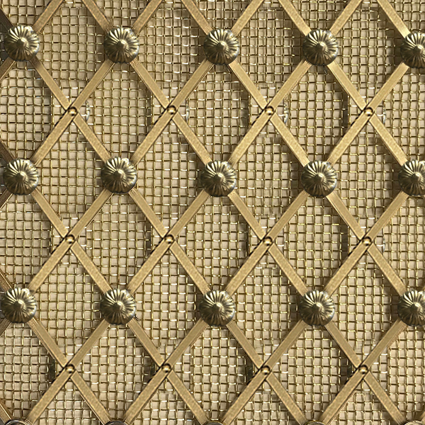 hand assembled 25mm diamond grille with alternate floral rosettes