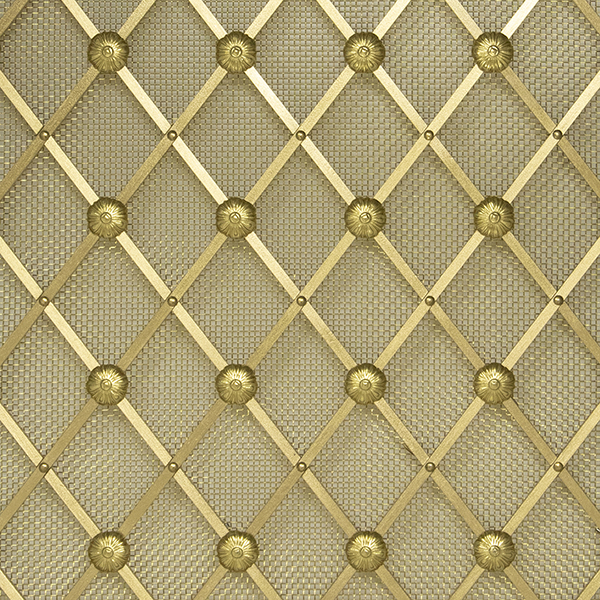 hand assembled 25mm diamond grille with alternate floral rosettes