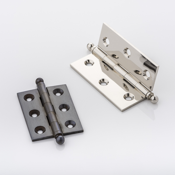 Solid brass cabinet hinge with ball finial