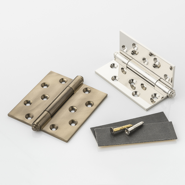 Ethan II stepped finial high performance solid brass concealed bearing butt hinge