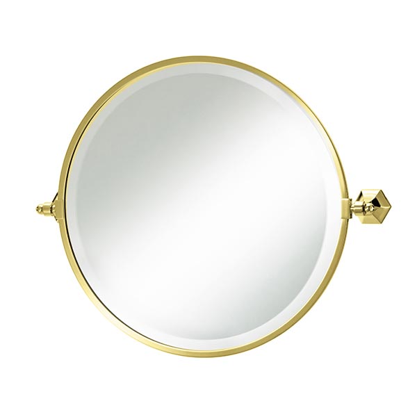 Deco round tilting bathroom mirror with metal frame 533 dia. (643w incl. brackets)