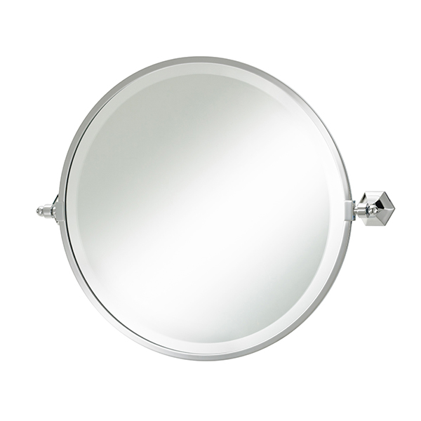 Deco round tilting bathroom mirror with metal frame 533 dia. (643w incl. brackets)