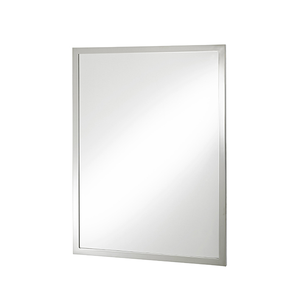Rectangular bathroom mirror with metal frame 800h x 600w