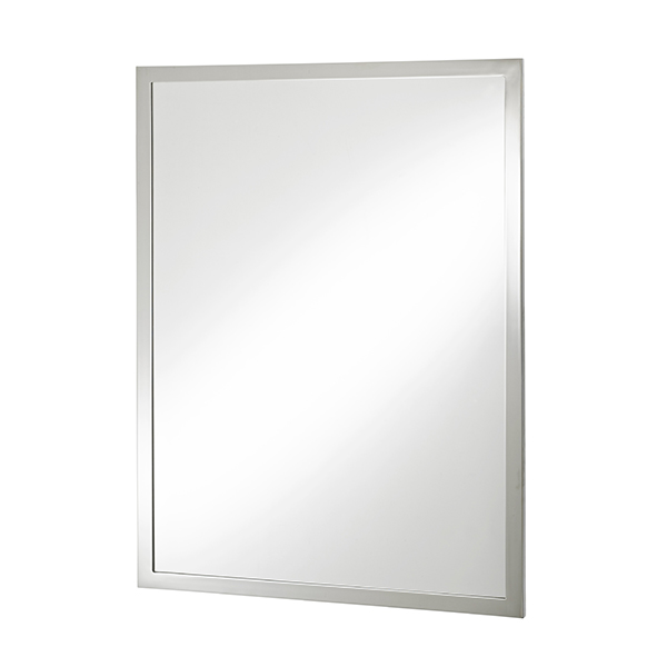 Rectangular bathroom mirror with metal frame 900h x 750w