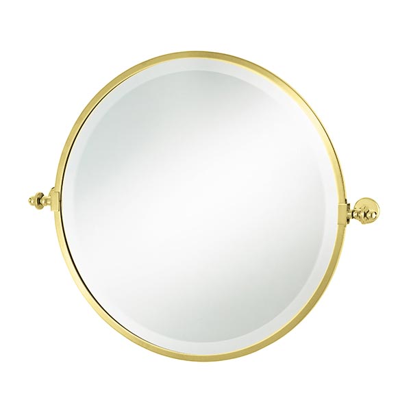 Round tilting bathroom mirror with metal frame 533 dia. (643w incl. brackets)