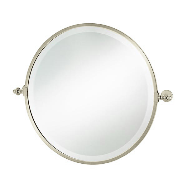 Round tilting bathroom mirror with metal frame 533 dia. (643w incl. brackets)