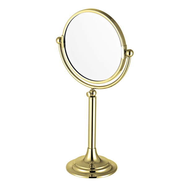 Tall freestanding vanity mirror 200mm dia. 1x and 3x mag.