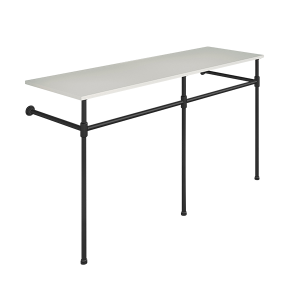 Contemporary 3 leg double basin stand for benchtop. Stepped feet. W1500 x D540 x H880