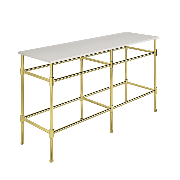 Contemporary 6 leg double freestanding basin stand for benchtop. Stepped feet. W1500 x D480 x H880