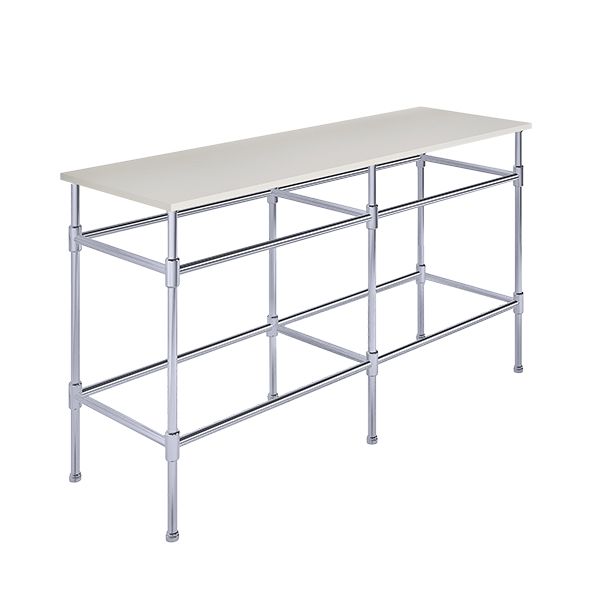 Contemporary 6 leg double freestanding basin stand for benchtop. Stepped feet. W1500 x D480 x H880