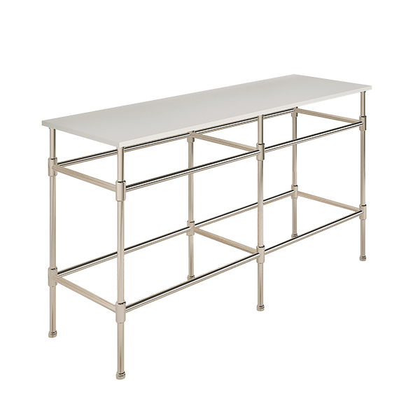 Contemporary 6 leg double freestanding basin stand for benchtop. Stepped feet. W1500 x D480 x H880