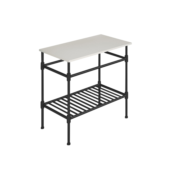 Contemporary 4 leg freestanding basin stand for benchtop. Stepped feet & shelf. W750 x D480 x H880