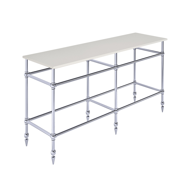 Ornate 6 leg double freestanding basin stand for benchtop. Pointed feet. W1500 x D480 x H880