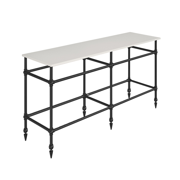 Ornate 6 leg double freestanding basin stand for benchtop. Pointed feet. W1500 x D480 x H880