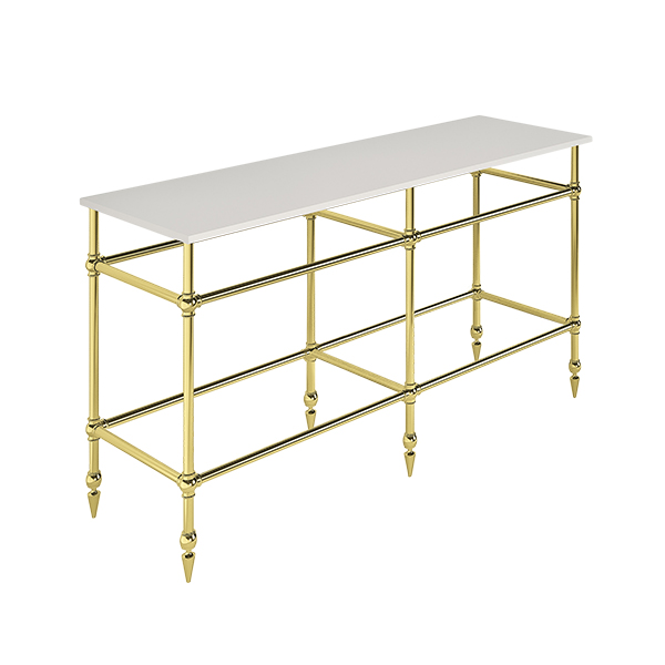 Ornate 6 leg double freestanding basin stand for benchtop. Pointed feet. W1500 x D480 x H880