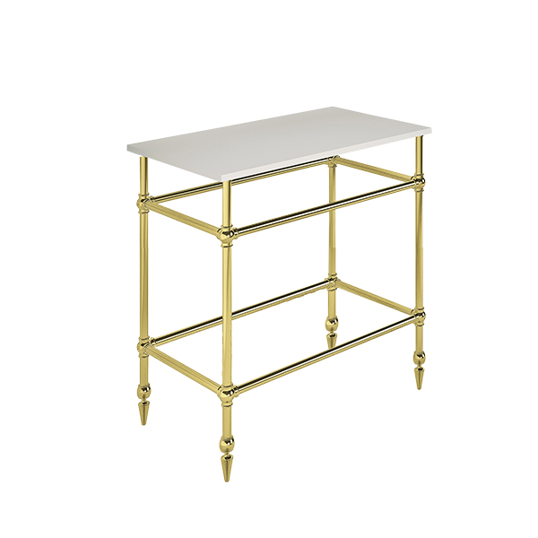 Ornate 4 leg freestanding basin stand for benchtop. Pointed feet. W750 x D480 x H880