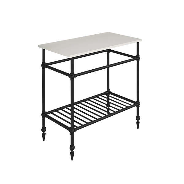 Ornate 4 leg freestanding basin stand for benchtop. Pointed feet & shelf. W750 x D480 x H880