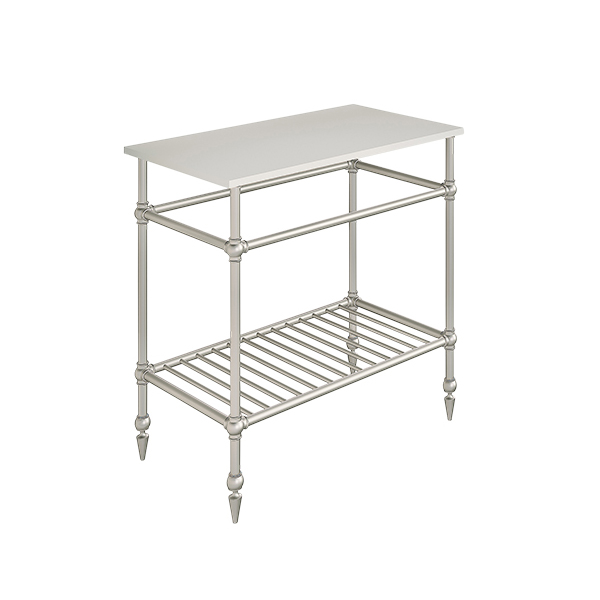 Ornate 4 leg freestanding basin stand for benchtop. Pointed feet & shelf. W750 x D480 x H880