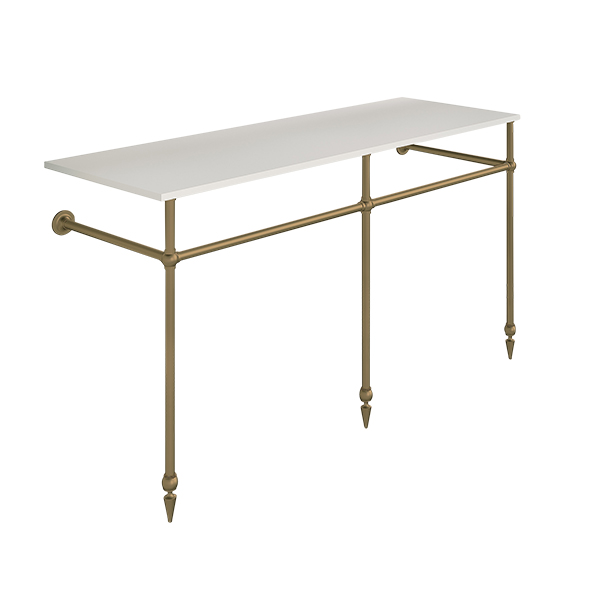 Traditional 3 leg double basin stand for benchtop. Pointed feet. W1500 x D540 x H880