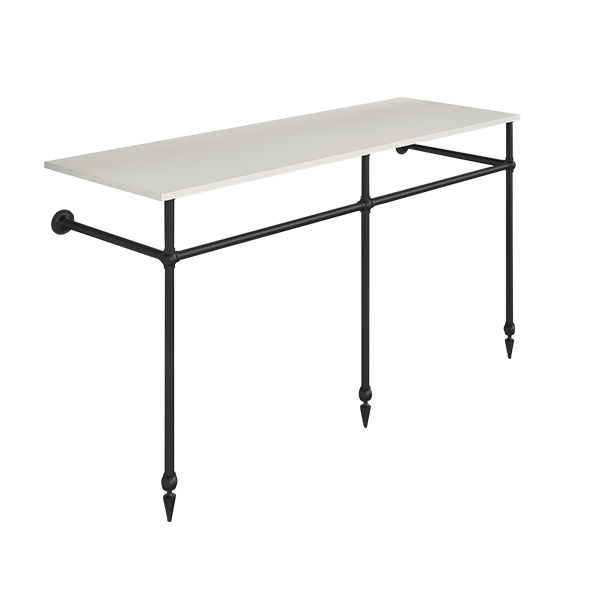 Traditional 3 leg double basin stand for benchtop. Pointed feet. W1500 x D540 x H880