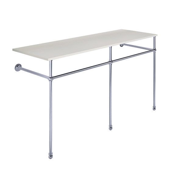 Traditional 3 leg double basin stand for benchtop. Ball feet. W1500 x D540 x H880