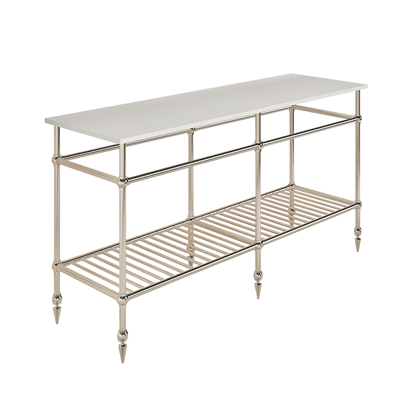 Traditional 6 leg double freestanding basin stand for benchtop. Pointed feet & shelf. W1500 x D480 x H880